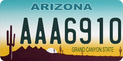 AZ license plate AAA6910