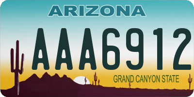 AZ license plate AAA6912