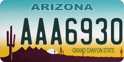 AZ license plate AAA6930