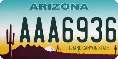 AZ license plate AAA6936