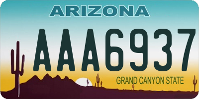 AZ license plate AAA6937