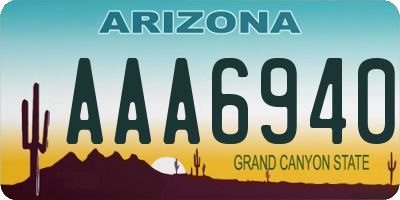 AZ license plate AAA6940