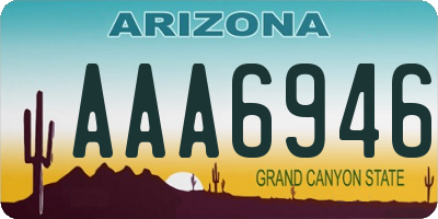 AZ license plate AAA6946