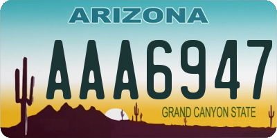 AZ license plate AAA6947