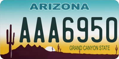 AZ license plate AAA6950