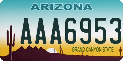 AZ license plate AAA6953