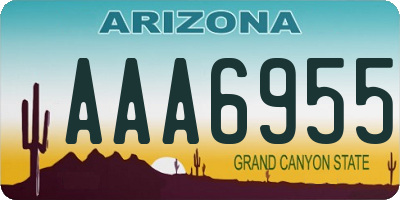 AZ license plate AAA6955