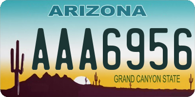 AZ license plate AAA6956