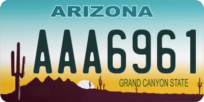 AZ license plate AAA6961