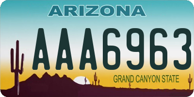 AZ license plate AAA6963