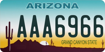 AZ license plate AAA6966