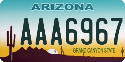 AZ license plate AAA6967