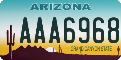 AZ license plate AAA6968