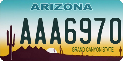 AZ license plate AAA6970