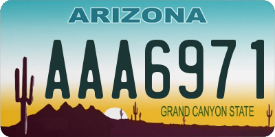 AZ license plate AAA6971