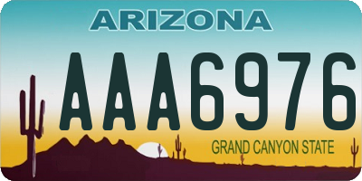 AZ license plate AAA6976