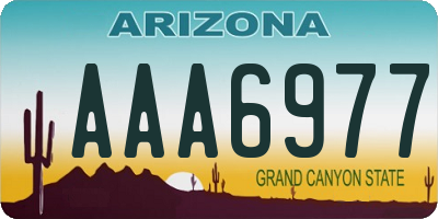 AZ license plate AAA6977