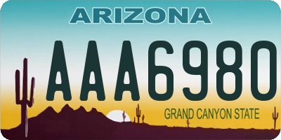 AZ license plate AAA6980