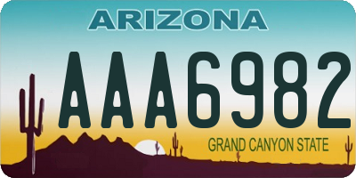 AZ license plate AAA6982