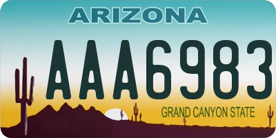 AZ license plate AAA6983