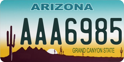 AZ license plate AAA6985