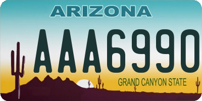 AZ license plate AAA6990