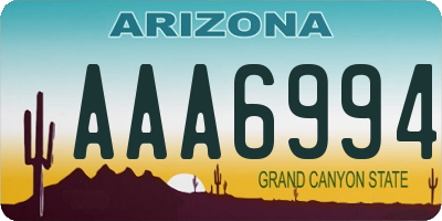 AZ license plate AAA6994