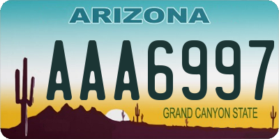 AZ license plate AAA6997