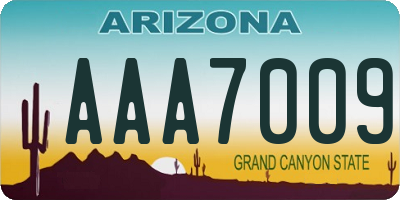 AZ license plate AAA7009