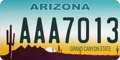 AZ license plate AAA7013