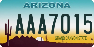 AZ license plate AAA7015