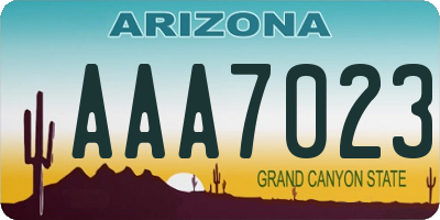 AZ license plate AAA7023