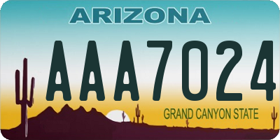 AZ license plate AAA7024