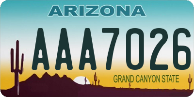 AZ license plate AAA7026