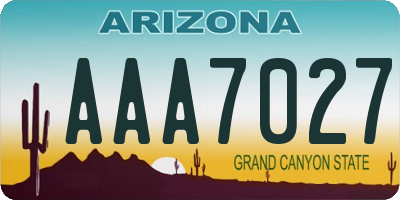 AZ license plate AAA7027