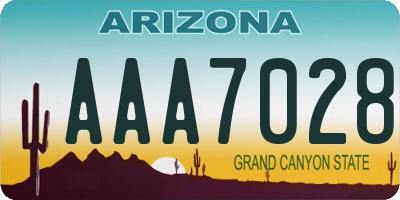 AZ license plate AAA7028