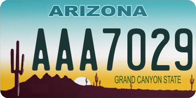 AZ license plate AAA7029