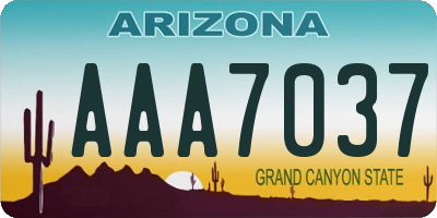 AZ license plate AAA7037