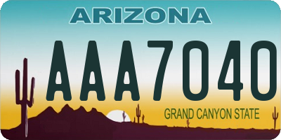 AZ license plate AAA7040