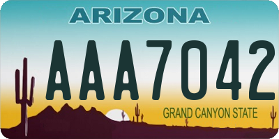 AZ license plate AAA7042