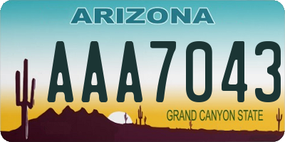 AZ license plate AAA7043