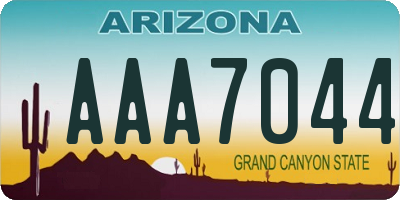 AZ license plate AAA7044