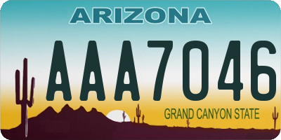 AZ license plate AAA7046