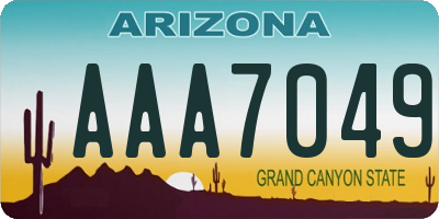 AZ license plate AAA7049