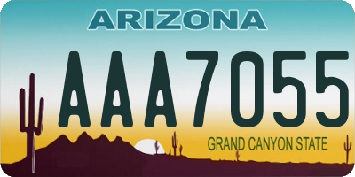 AZ license plate AAA7055