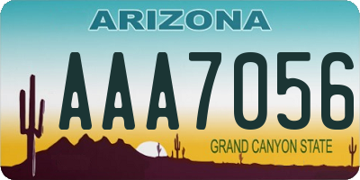 AZ license plate AAA7056