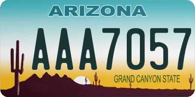 AZ license plate AAA7057