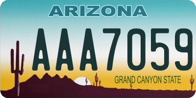 AZ license plate AAA7059