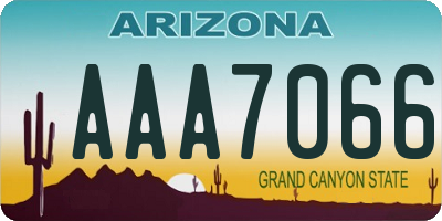 AZ license plate AAA7066