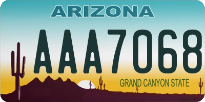 AZ license plate AAA7068